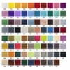 Amostras de cores disponíveis para personalização do tapete personalizado extra-long, com referências numéricas