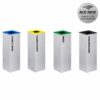 Ecoponto Individual Inox 44L com 4 opções de separadores coloridos para reciclagem