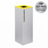 Ecoponto Individual Inox 44L com separador amarelo para reciclagem de plástico e metal