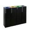 ecoponto-individual-para-empresas-preto-4-separadores-estacao - Abramo Ecoponto Individual para Empresas em preto com 4 separadores coloridos e 176 litros de capacidade.