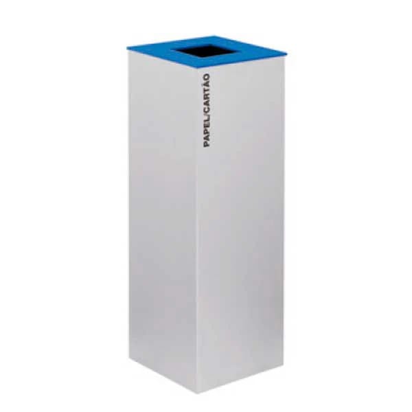 Ecoponto individual de reciclagem para empresas em aço com 42 litros na cor azul ( papel / cartão )