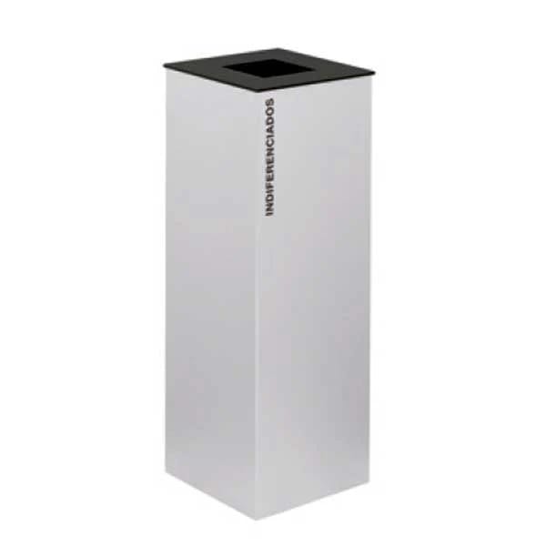 Ecoponto individual de reciclagem para empresas em aço com 42 litros preto ( Indiferenciados )