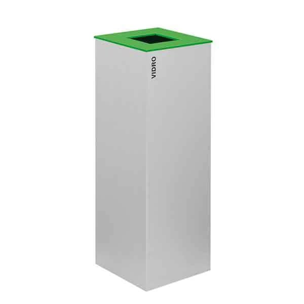 Ecoponto individual de reciclagem para empresas em aço com 42 litros verde ( vidro )
