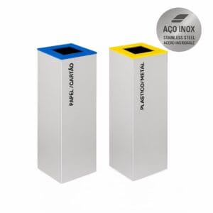 Ecoponto inox 2 separadores para empresas em ambiente de escritório