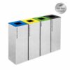 Ecoponto inox 4 separadores para empresas com sistema completo de reciclagem profissional