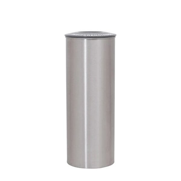 Ecoponto inox 50L vista frontal redondo single