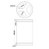Dimensões do ecoponto inox redondo 3 separadores altura 800 mm diâmetro 500 mm