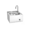 Lava-mãos de parede inox Serie Fit com comando de joelho