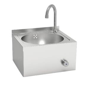 lava-maos-parede-inox-450x450-010008.jpg Lava-mãos de parede em aço inox 450x450mm com comando de joelho.