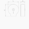 Dimensões do dispensador papel higiénico jumbo inox com esquema técnico