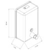Dimensoes do dispensador sabao inox 1L ABRAMO esquema tecnico