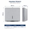 Dimensões do dispensador toalhas papel inox esquema técnico profissional Abramo