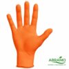 Luva nitrilo laranja 8.5g diamantada descartável com elevada aderência e durabilidade.
