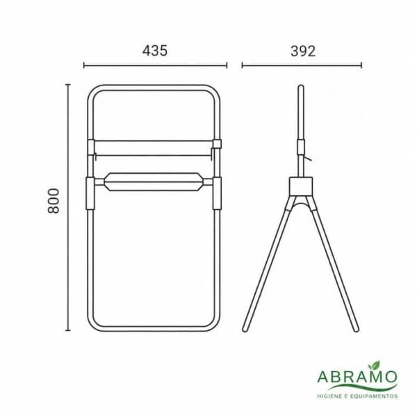 dispensador-bobine-industrial-inox-dimensoes - Abramo Dimensões do dispensador bobine industrial em inox com suporte de pé