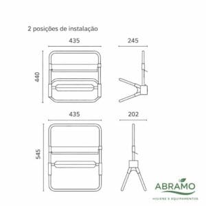 dispensador-bobine-industrial-inox-parede-dimensoes-abramo - Abramo Dimensões do dispensador bobine industrial inox de parede Abramo
