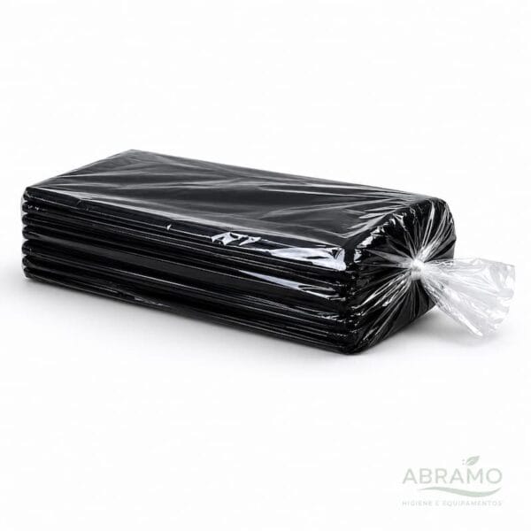 Saco lixo 800x1200 Extra Forte em PEBD preto opaco para uso industrial