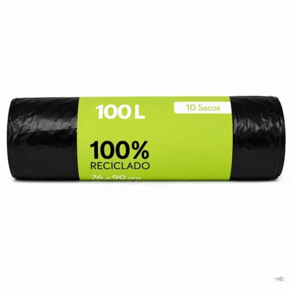 Sacos lixo 100L pretos rolo 10 unidades 77x95cm em PEAD — Abramo