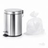sacos-lixo-brancos-balde-inox-wc-escritorio-abramo - Abramo Sacos lixo brancos em uso com balde inox de pedal, ideais para casas de banho, escritórios e hotelaria — Abramo