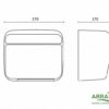 Dimensões do secador de mãos BASE Abramo inox para instalação