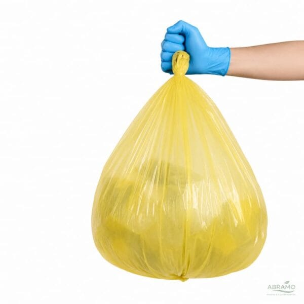 sacos-lixo-amarelos-120l-em-uso-recolha-seletiva-abramo - Abramo Sacos lixo amarelos 120 litros em uso recolha seletiva embalagens papel e metal Abramo