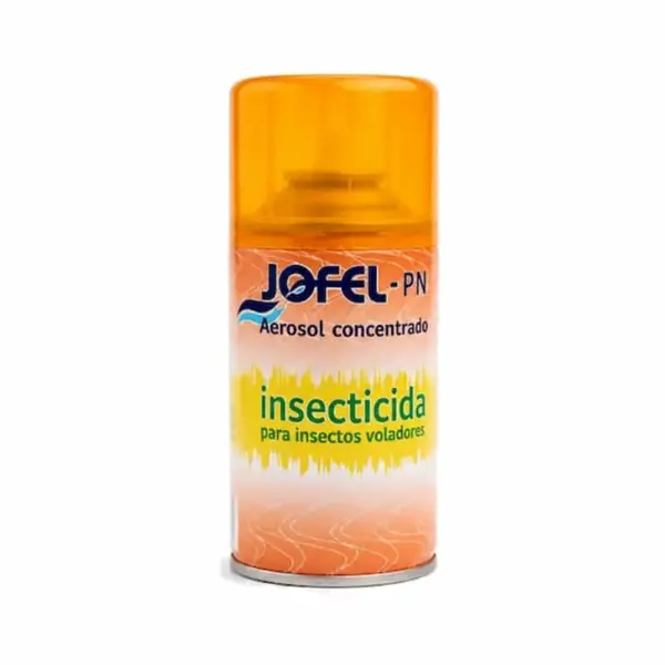 Recarga de inseticida Jofel Matic 250 ml com piretrina natural, em lata, para controlo de insetos voadores, pulgas e aranhas.