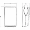 Desenho técnico do secador de mãos Jet Smart cinza com as medidas de largura, altura e abertura central