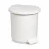 Balde do lixo redondo branco com pedal 6L, balde interior amovível, Abramo