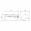 Desenho técnico com dimensões do insetocaçador inox LED 7W, 50m², Abramo
