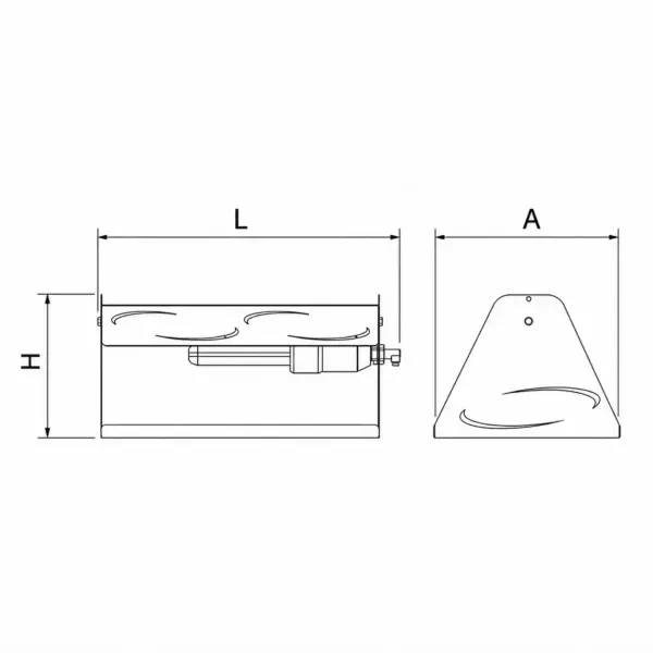 Desenho técnico com dimensões do insetocaçador inox LED 7W, 50m², Abramo