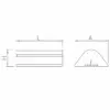 Desenho técnico com dimensões do insetocaçador inox LED 14W, 80m² — 465×155×350mm, Abramo