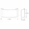 Desenho técnico com dimensões do insetocaçador inox parede 20W, 80m² — 465×175×190mm, Abramo