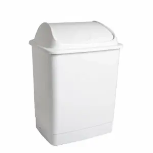 balde-com-tampa-basculante-26l-branco Balde do lixo branco com tampa basculante 26L para loja