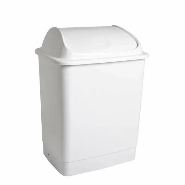 Balde do lixo branco com tampa basculante 26L para loja