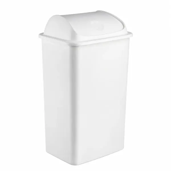 Balde do lixo branco com tampa basculante 42L para hotel