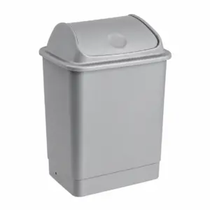 balde-com-tampa-basculante-cinzento-26l Balde do lixo cinzento com tampa basculante 26L para oficina