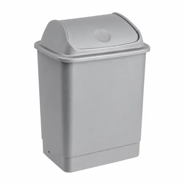 Balde do lixo cinzento com tampa basculante 26L para oficina