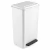 Balde do lixo 42L branco alto com pedal para restaurante