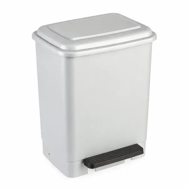 Balde do lixo cinzento com pedal 26L para escritório