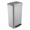 Balde do lixo cinzento 42L com pedal preto para cantina