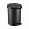 Balde do lixo preto com pedal 6L de tampa fechada, Abramo