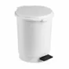 Balde do lixo redondo branco com pedal 6L fechado, Abramo