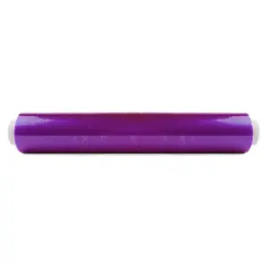 Rolo de película aderente alimentar 30 cm x 300 m em PVC translúcido lilás ref. 70105