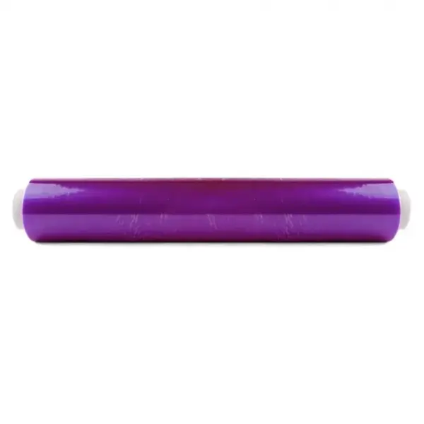 Rolo de película aderente alimentar 30 cm x 300 m em PVC translúcido lilás ref. 70105