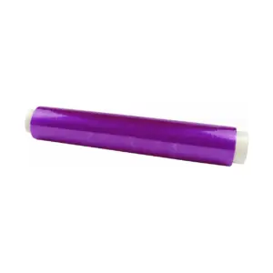 Rolo de película aderente alimentar 45 cm x 300 m em PVC translúcido lilás para restauração e hotelaria